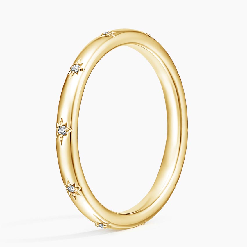 18K Yellow Gold Evening Star Eternity Diamond Ring