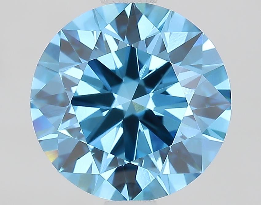 1.71 Ct. Fancy Vivid Blue Round Lab Grown Diamond
