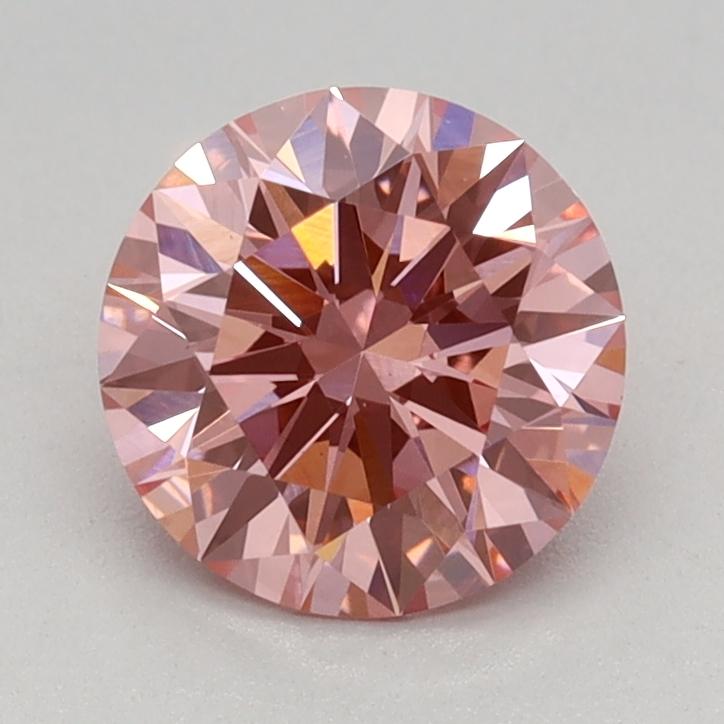 0.91 Ct. Fancy Vivid Pink Round Lab Grown Diamond