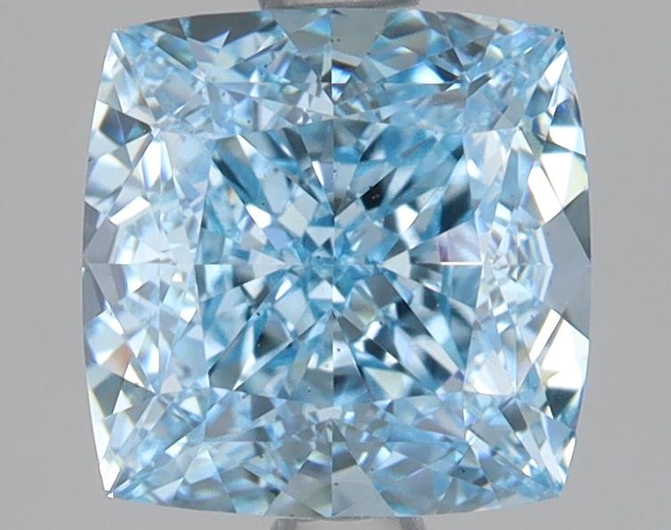 2.05 Ct. Fancy Vivid Blue Cushion Lab Grown Diamond