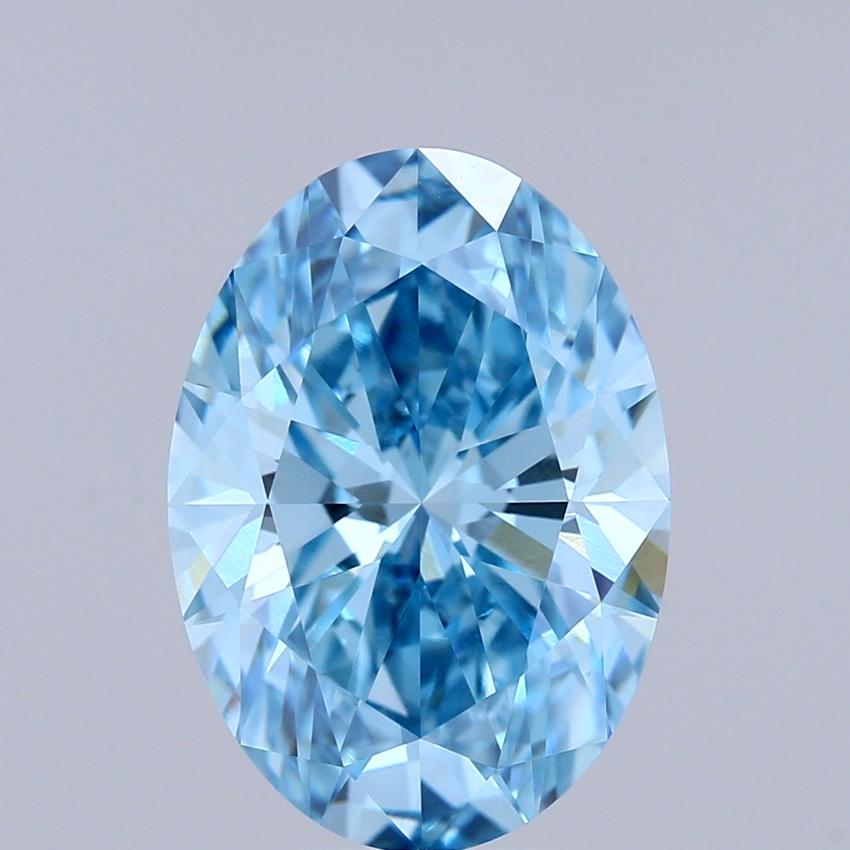 3.15 Ct. Fancy Vivid Blue Oval Lab Grown Diamond