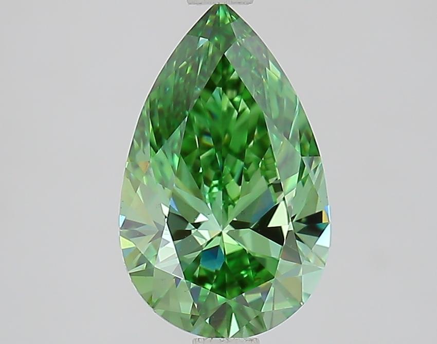 2.00 Ct. Fancy Vivid Green Pear Lab Grown Diamond