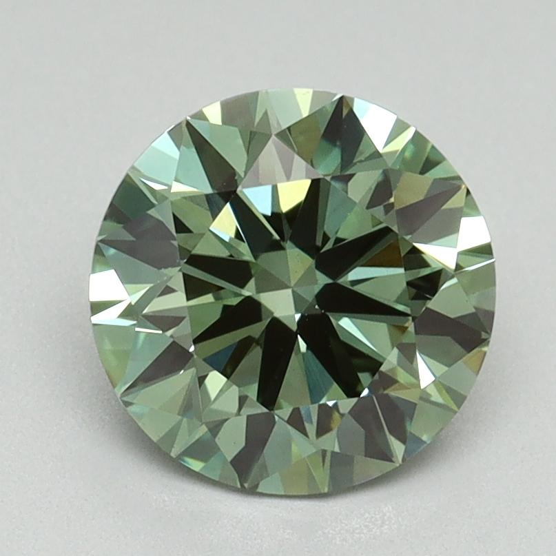 1.77 Ct. Fancy Vivid Green Round Lab Grown Diamond