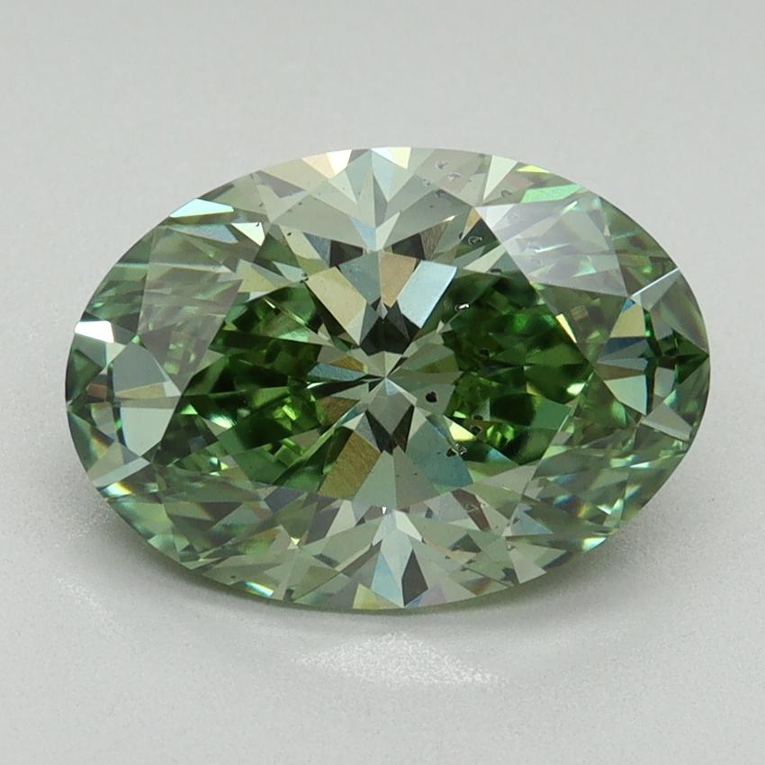 3.03 Ct. Fancy Vivid Green Oval Lab Grown Diamond