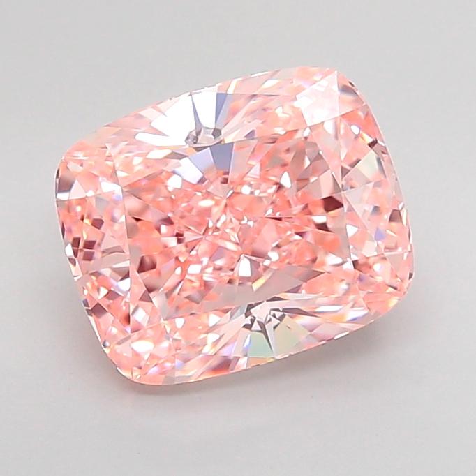 3.29 Ct. Fancy Intense Pink Cushion Lab Grown Diamond