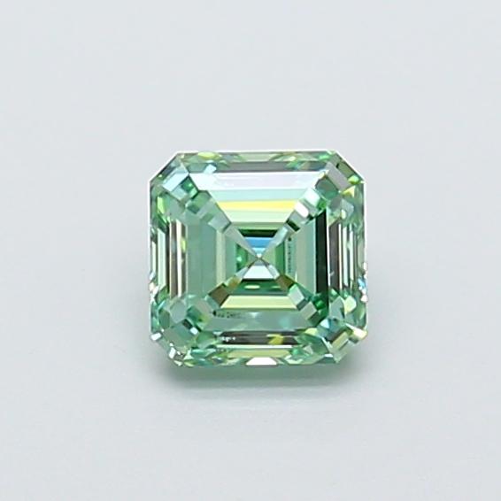 1.02 Ct. Fancy Vivid Green Asscher Lab Grown Diamond