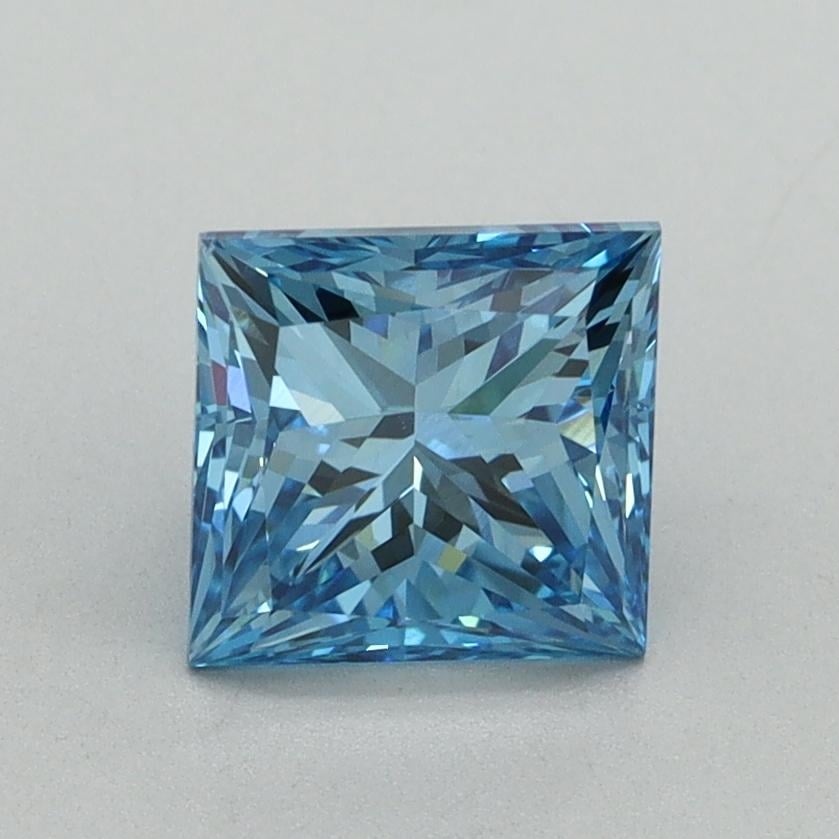 1.52 Ct. Fancy Vivid Blue Princess Lab Grown Diamond