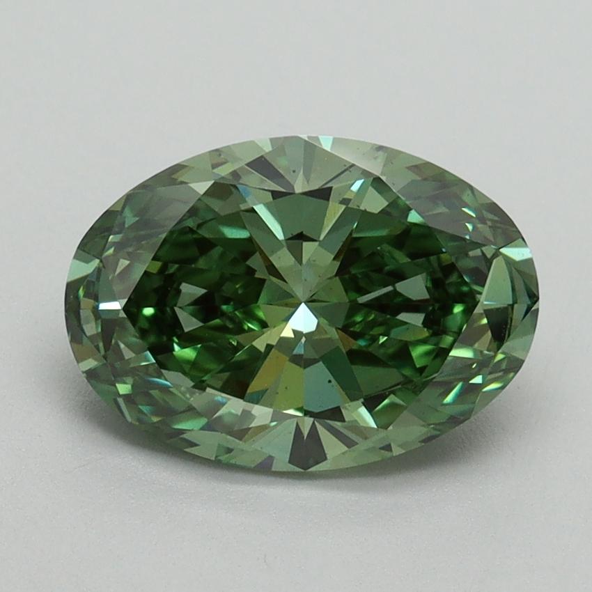 2.16 Ct. Fancy Vivid Green Oval Lab Grown Diamond