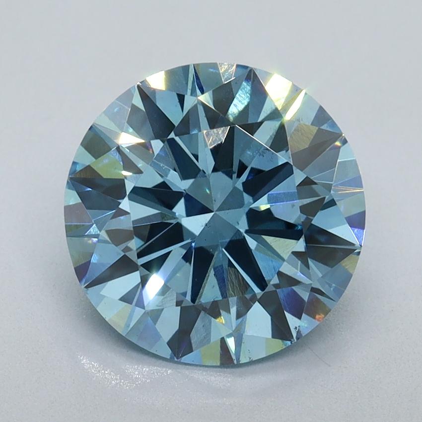 3.00 Ct. Fancy Vivid Blue Round Lab Grown Diamond