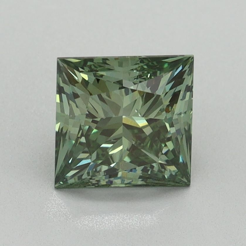 1.50 Ct. Fancy Vivid Green Princess Lab Grown Diamond