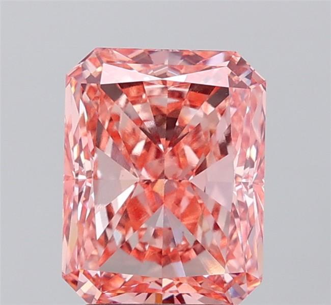 3.02 Ct. Fancy Vivid  Pink Radiant Lab Grown Diamond