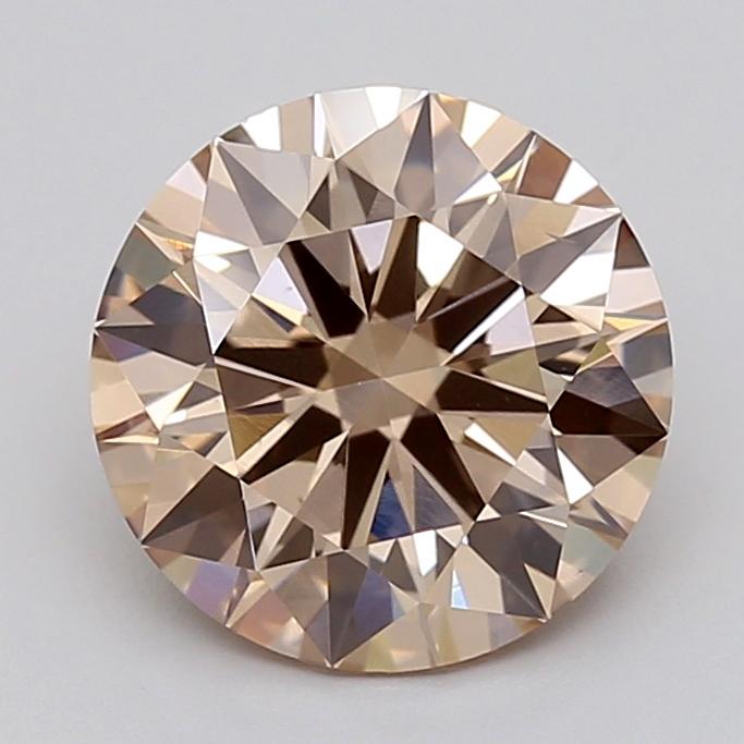 2.86 Ct. Light Pinkish Brown Round Lab Grown Diamond