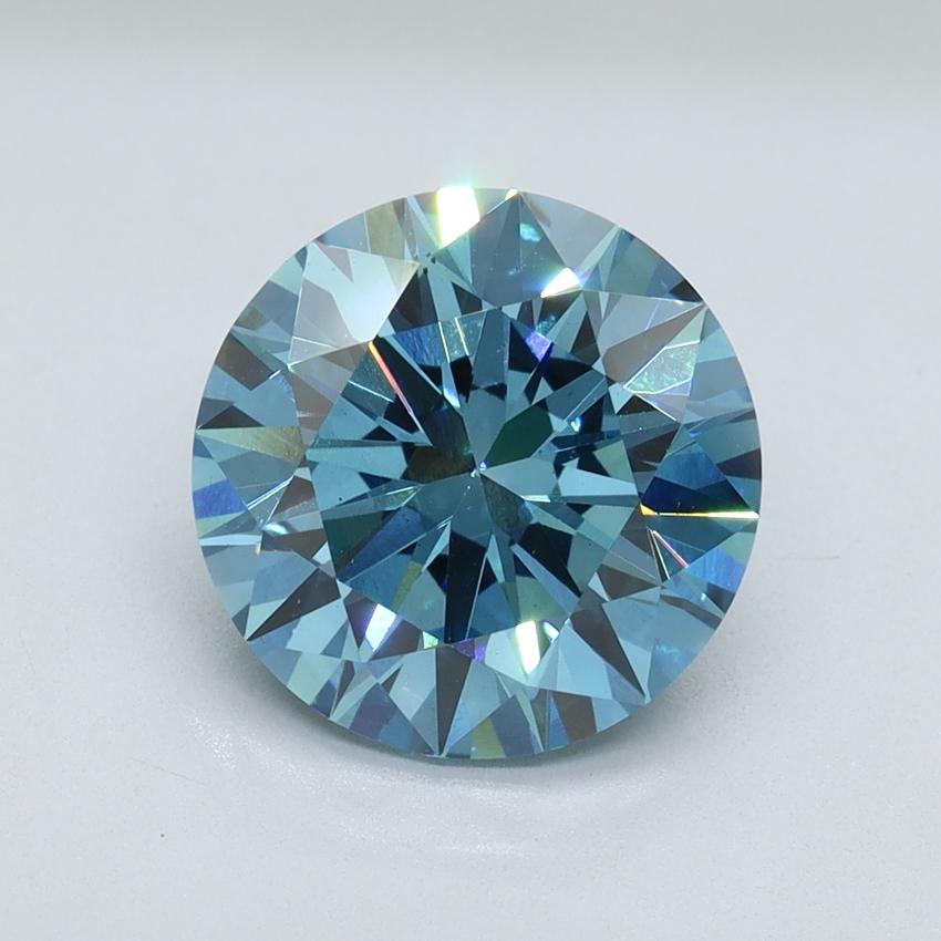 3.00 Ct. Fancy Vivid Malibu Blue Round Lab Grown Diamond