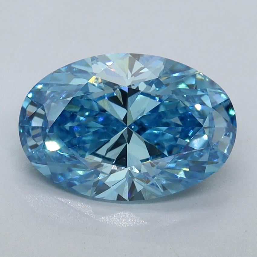 2.00 Ct. Fancy Vivid Malibu Blue Oval Lab Grown Diamond