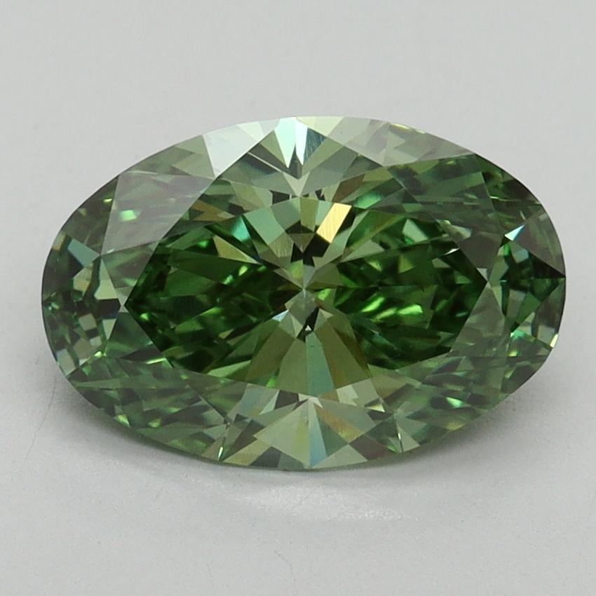 2.13 Ct. Fancy Vivid Pacific Green Oval Lab Grown Diamond