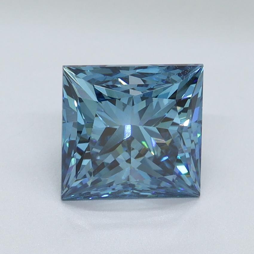 2.01 Ct. Fancy Vivid Malibu Blue Princess Lab Grown Diamond