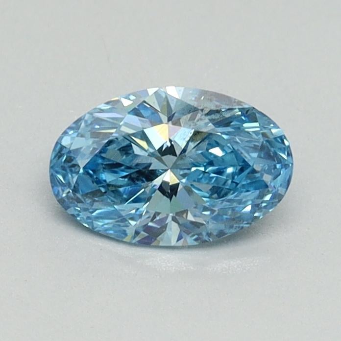 0.51 Ct. Fancy Vivid Malibu Blue Oval Lab Grown Diamond