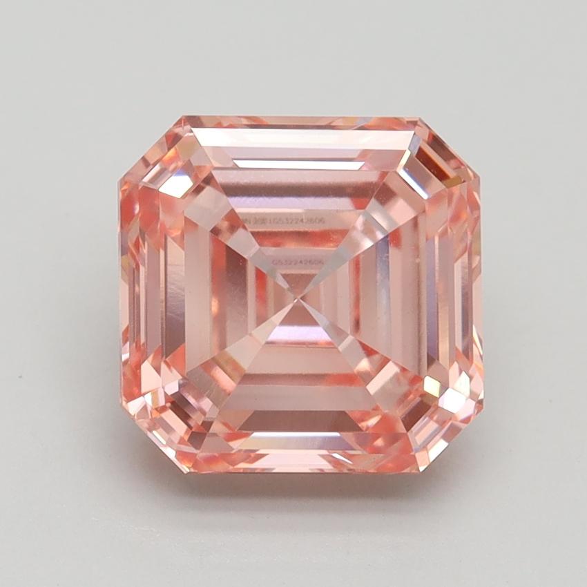 3.26 Ct. Fancy Vivid Pink Asscher Lab Grown Diamond