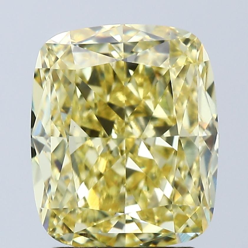 3.05 Ct. Fancy Vivid Yellow Cushion Lab Grown Diamond