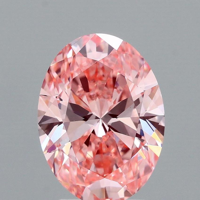 3.12 Ct. Fancy Vivid Pink Oval Lab Grown Diamond