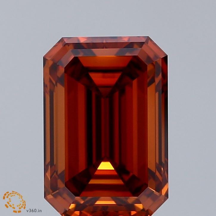 3.01 Ct. Fancy Orange Emerald Lab Grown Diamond