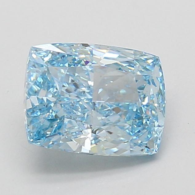 1.93 Ct. Fancy Vivid Blue Cushion Lab Grown Diamond