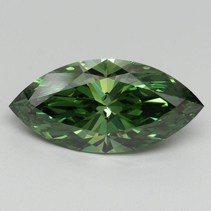 5.00 Ct. Fancy Vivid Pacific Green Marquise Lab Grown Diamond