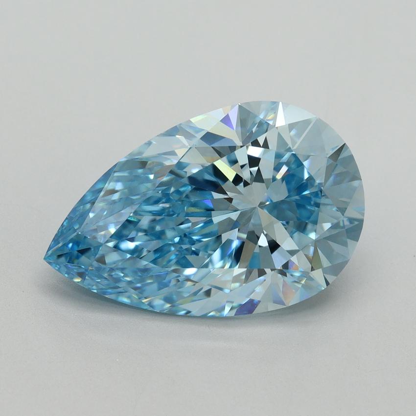 6.18 Ct. Fancy Vivid Blue Pear Lab Grown Diamond