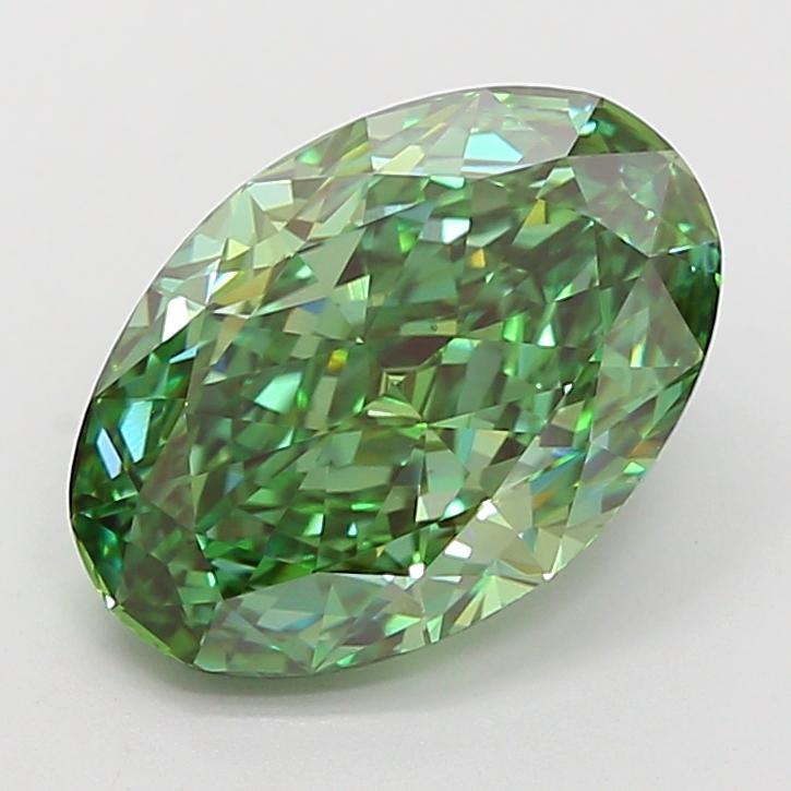 5.25 Ct. Fancy Vivid Green Oval Lab Grown Diamond