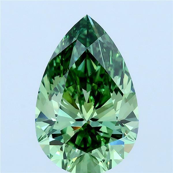 3.02 Ct. Fancy Vivid Green Pear Lab Grown Diamond