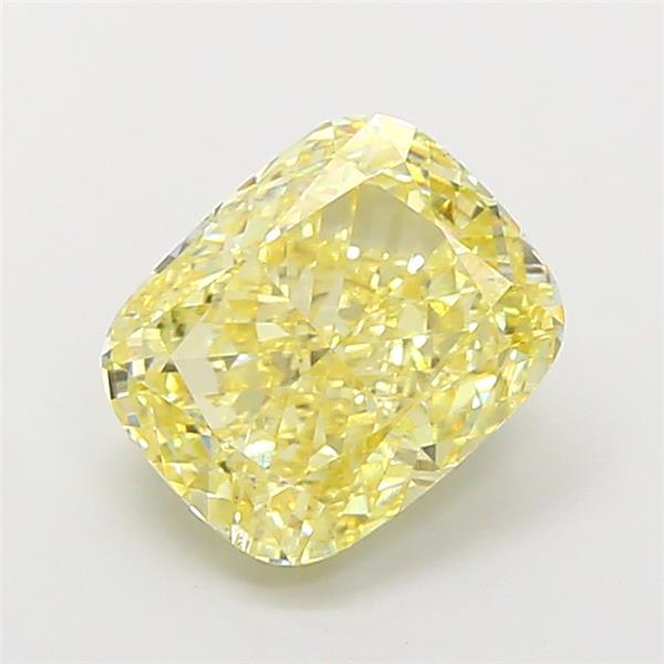3.01 Ct. Fancy Intense Yellow Cushion Lab Grown Diamond