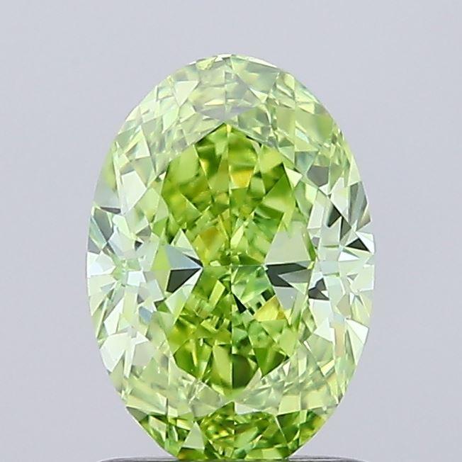 1.22 Ct. Fancy Vivid Green Oval Lab Grown Diamond