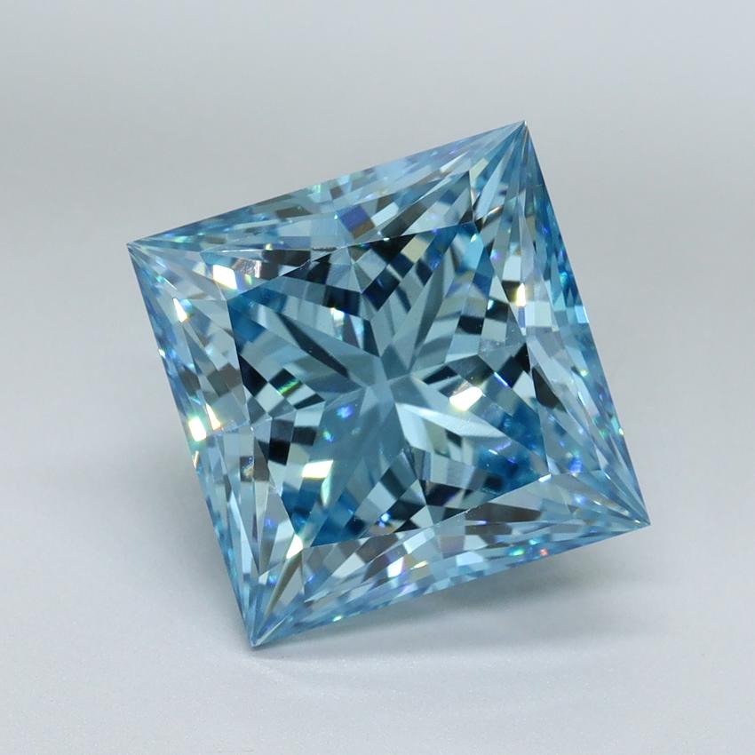 5.05 Ct. Fancy Vivid Malibu Blue Princess Lab Grown Diamond