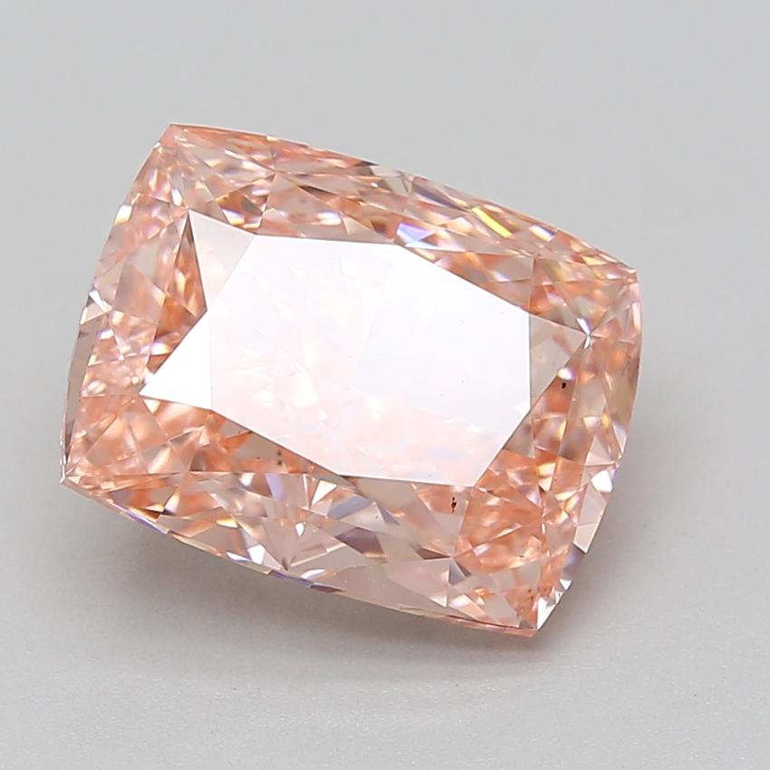 6.09 Ct. Fancy Vivid Pink Cushion Lab Grown Diamond
