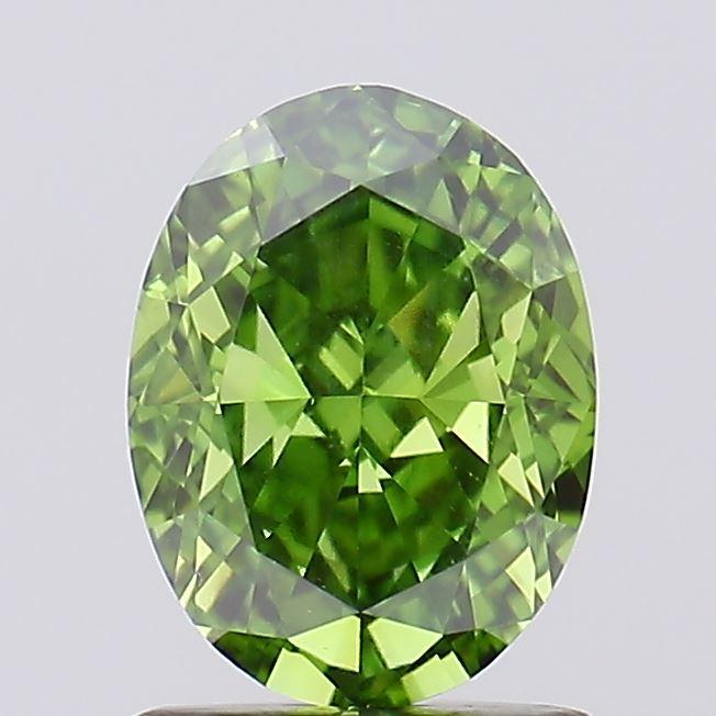 1.52 Ct. Fancy Vivid Green Oval Lab Grown Diamond