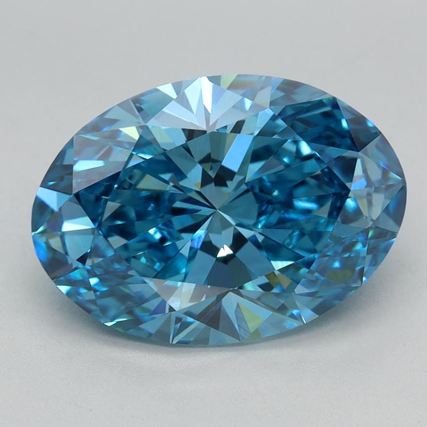 3.07 Ct. Fancy Vivid Blue Oval Lab Grown Diamond