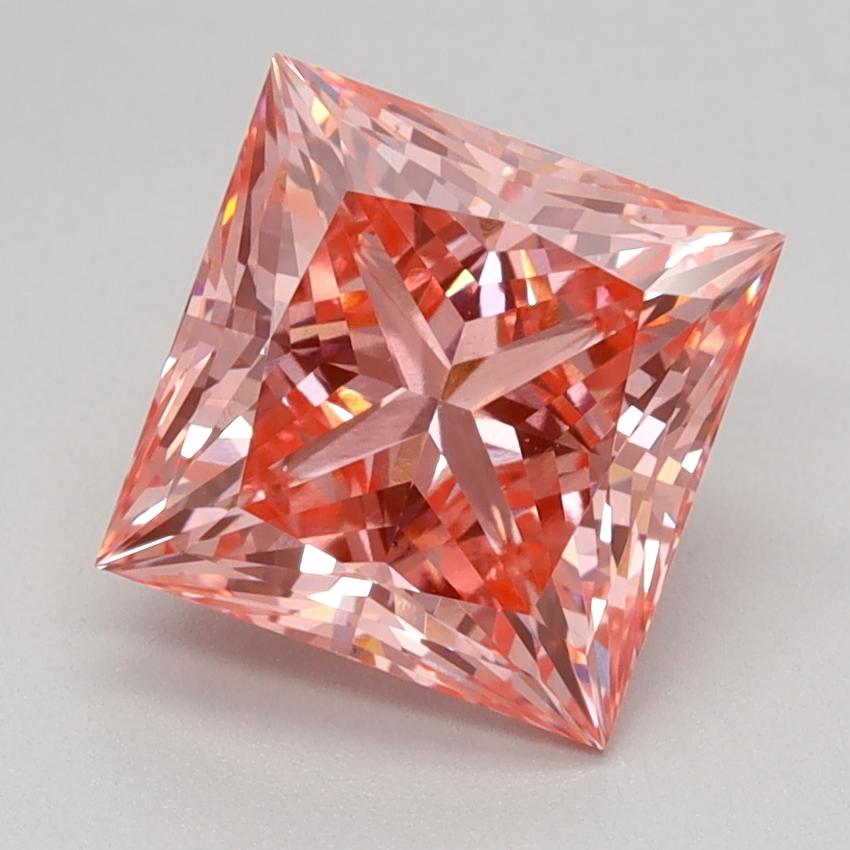 2.03 Ct. Fancy Vivid Pink Princess Lab Grown Diamond