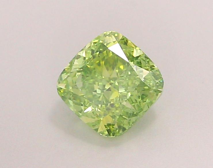1.09 Ct. Fancy Vivid Green Cushion Lab Grown Diamond