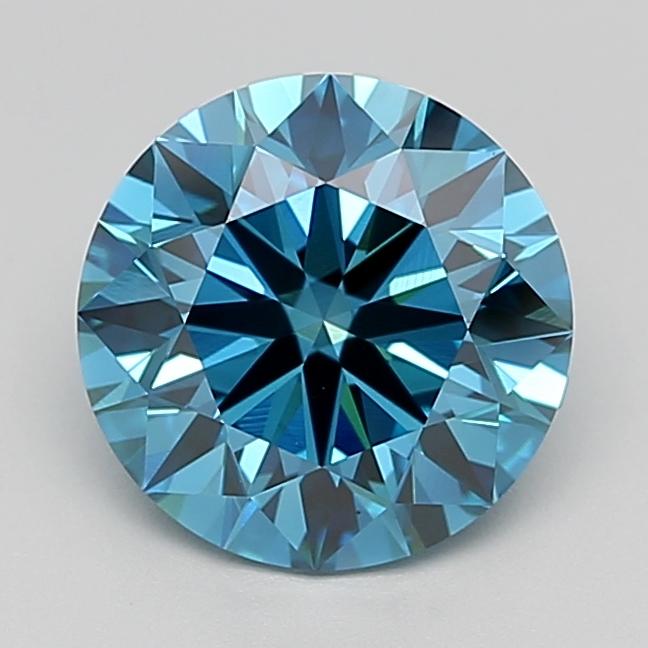 2.82 Ct. Fancy Vivid  Blue Round Lab Grown Diamond