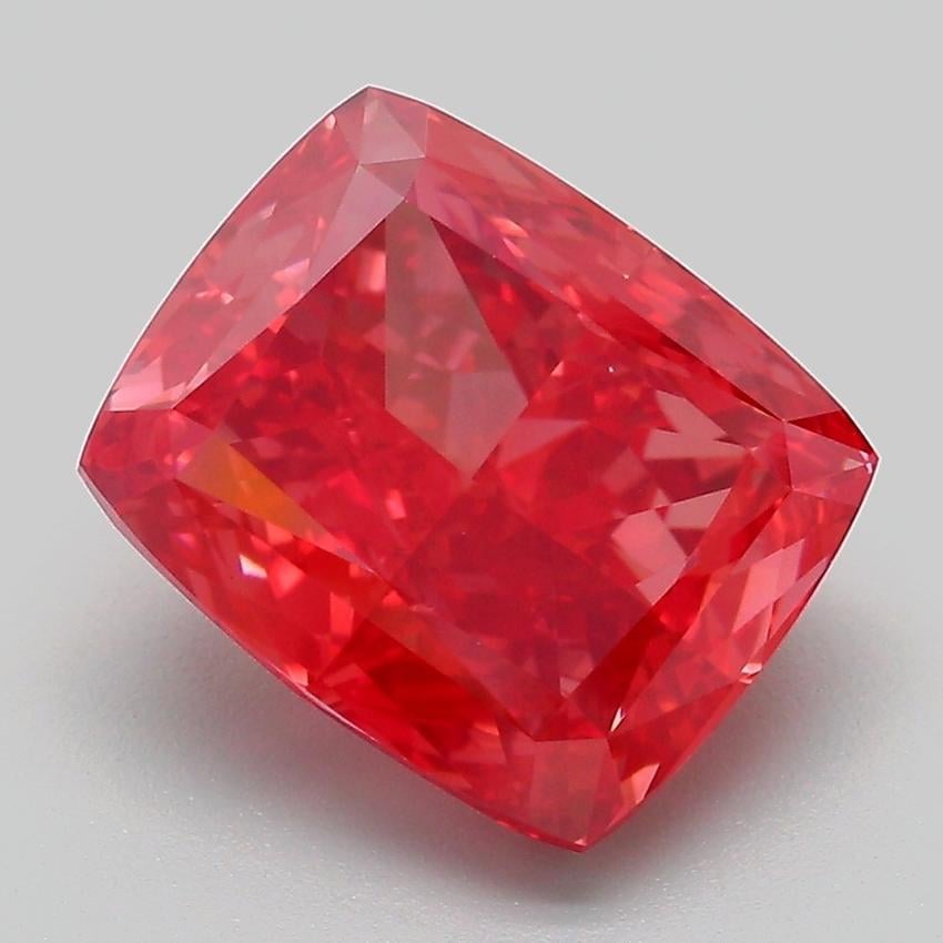 4.67 Ct. Fancy Vivid Red Cushion Lab Grown Diamond