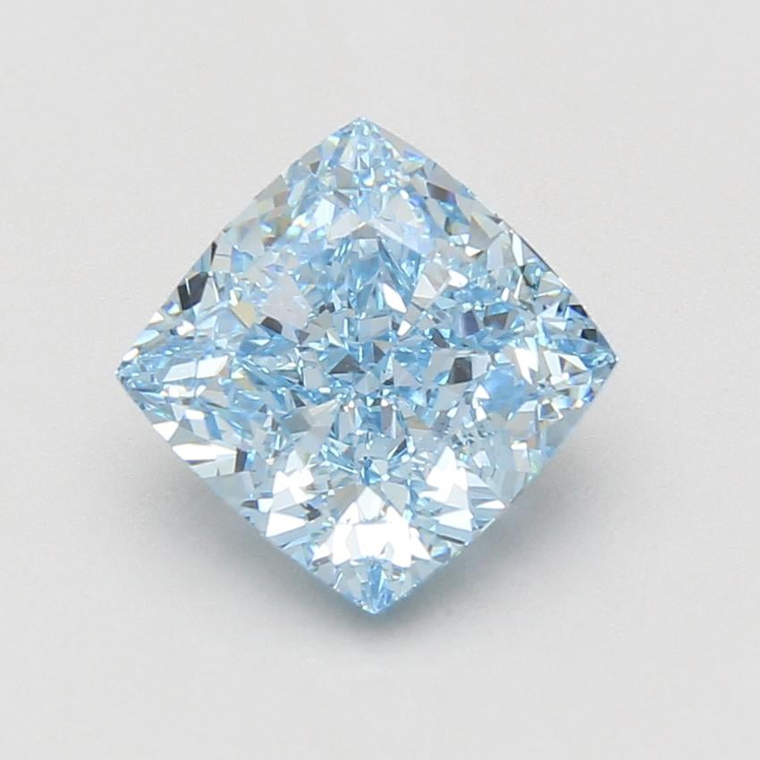 4.11 Ct. Fancy Vivid Blue Cushion Lab Grown Diamond