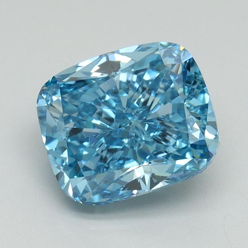 2.70 Ct. Fancy Vivid Blue Cushion Lab Grown Diamond