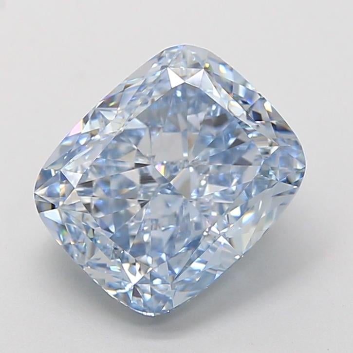 3.10 Ct. Fancy Vivid Blue Cushion Lab Grown Diamond