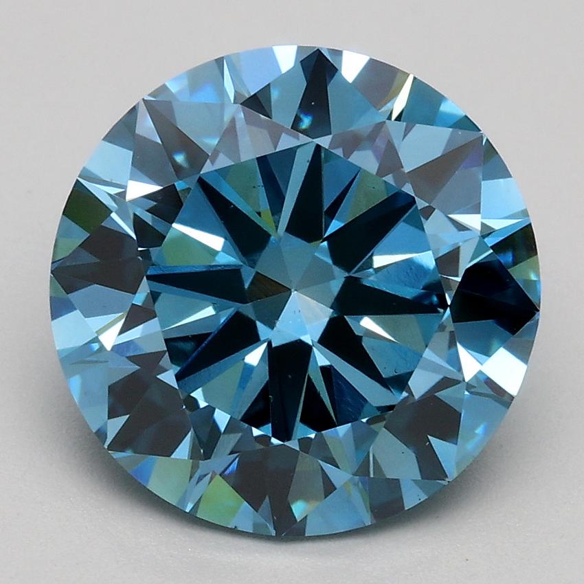 3.01 Ct. Fancy Vivid Blue Round Lab Grown Diamond