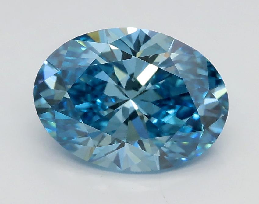 2.01 Ct. Fancy Vivid Blue Oval Lab Grown Diamond