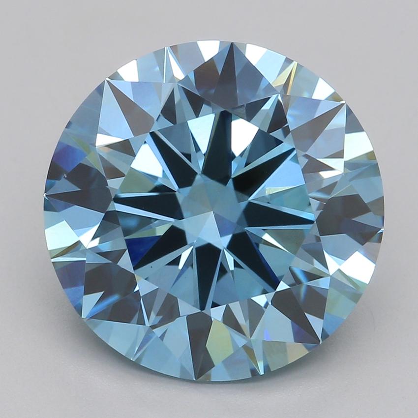 4.52 Ct. Fancy Vivid Blue Round Lab Grown Diamond