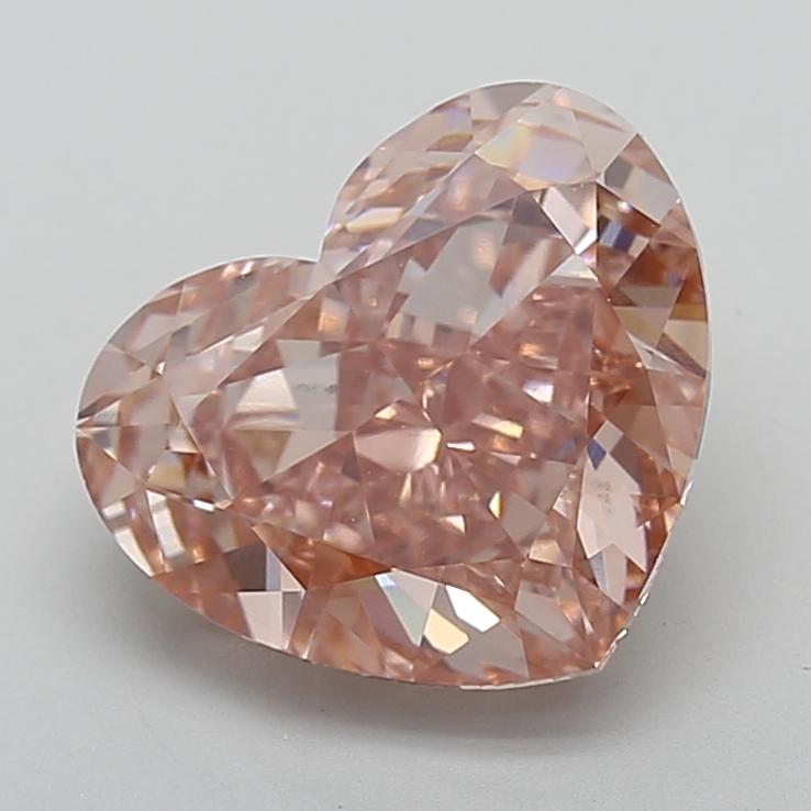 4.59 Ct. Fancy Intense Brown Pink Heart Lab Grown Diamond