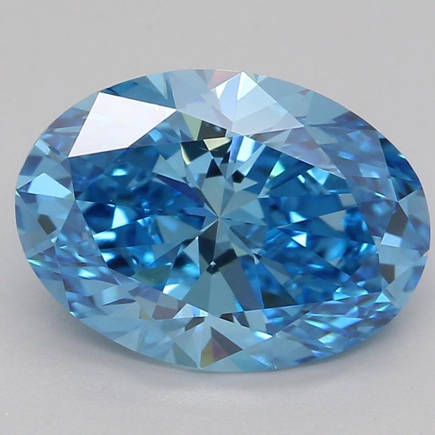 2.06 Ct. Fancy Vivid Blue Oval Lab Grown Diamond