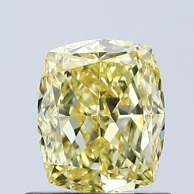 1.00 Ct. Fancy Vivid Yellow Cushion Lab Grown Diamond