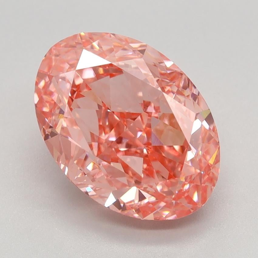 3.16 Ct. Fancy Vivid Pink Oval Lab Grown Diamond